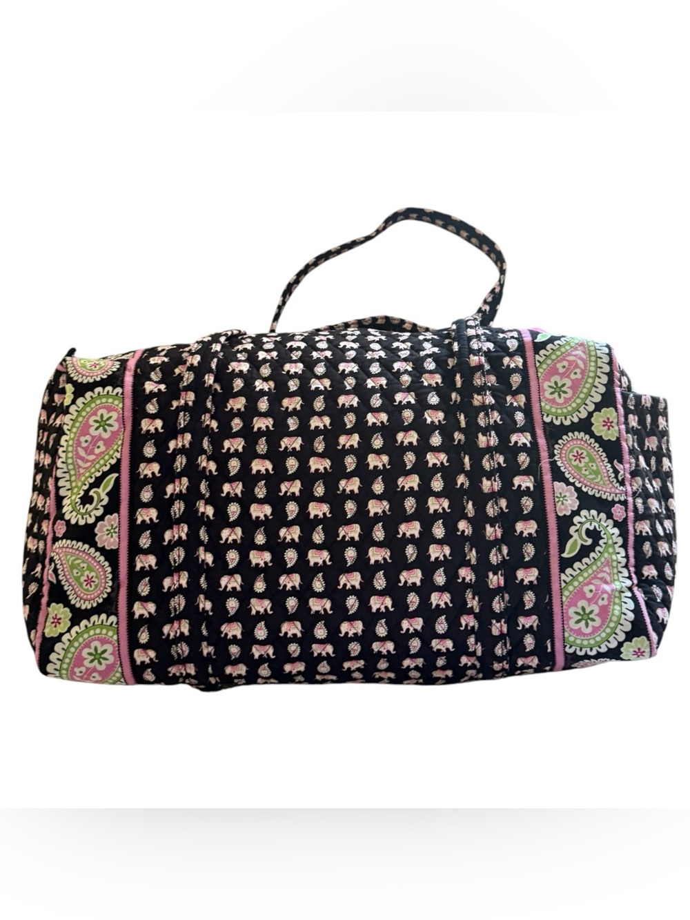 Vintage Vera Bradley Quilted Duffel in Retired “Pink Elephants” Print